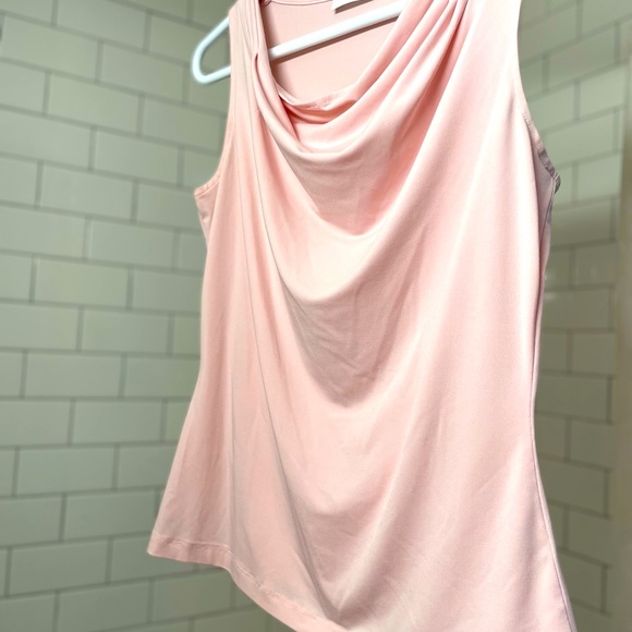 Calvin Klein draped neck tank. Pale pink, size S Rarely worn, some stretch. - Picture 5 of 6